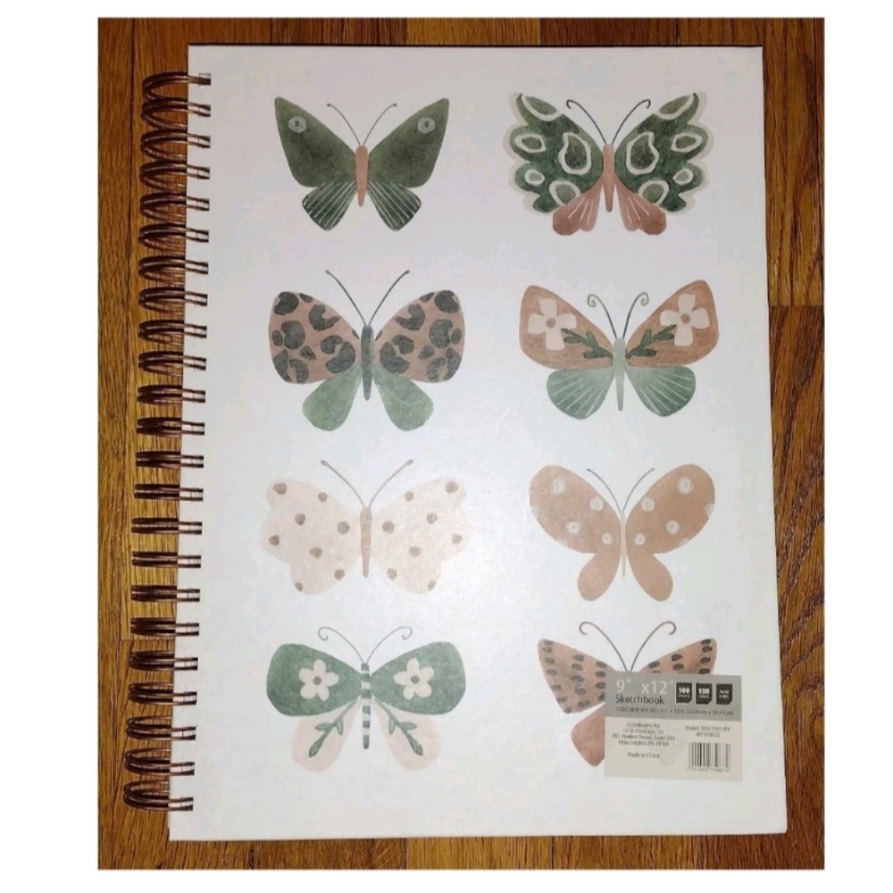 Butterfly Butterflies Sketchbooks Hard Cover Drawing Art Artist Journal 100 Page